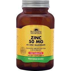 Sunshine Nutrition Zinc 50 mg 100 Tablets Sunshine Nutrition Zinc 50 mg 100 Tablets