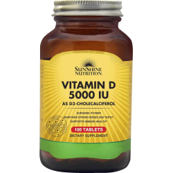 Sunshine Nutrition Vitamin D 5000iu 100 Tablets Sunshine Nutrition Vitamin D 5000iu 100 Tablets