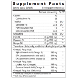 Sunshine Nutrition Fish Flax & Borage Omega 3 6 9 EPA 1300mg 100Softgels Sunshine Nutrition Fish Flax & Borage Omega 3 6 9 EPA 1300mg 100Softgels