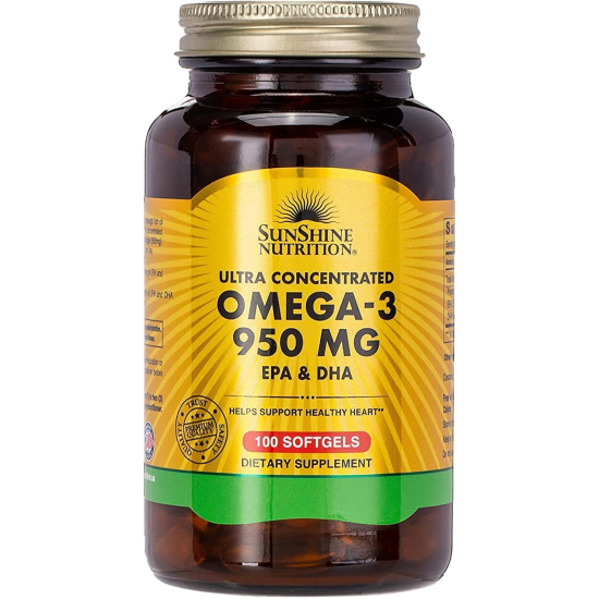 Sunshine Nutrition Ultra Concentrate Omega-3 950mg EPA & DHA 100 Softgels