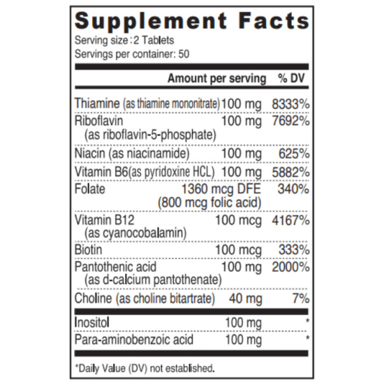 Sunshine Nutrition B-Complex 100 Tablets