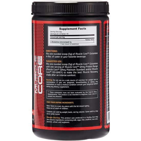 Muscle Core Nutrition Glutamine Micronized 60 Serving Unflavored