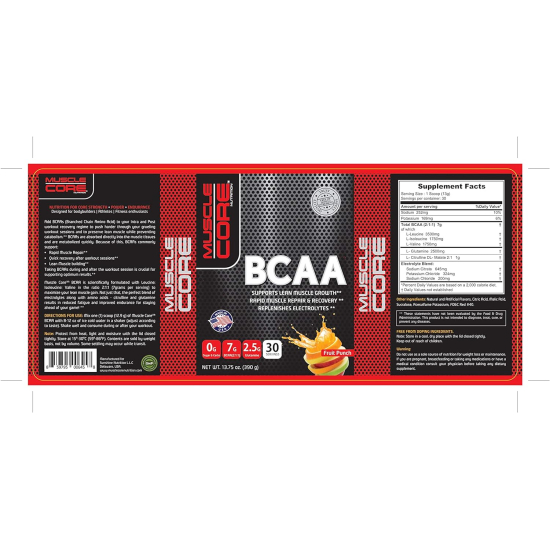 Muscle Core Nutrition BCAA 30 Servings Fruit Punch