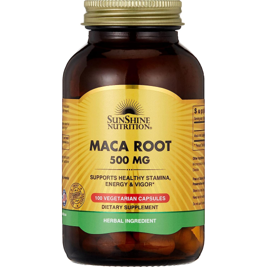 Sunshine Nutrition Maca Root 500 Mg 100 Vegetarian Capsules