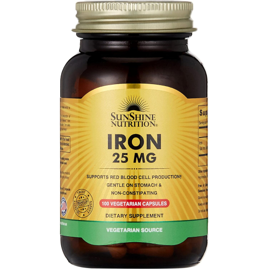 Sunshine Nutrition Iron 25 Mg 100 Capsules