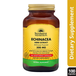 Sunshine Nutrition Echinacea 500 mg Vegetable 100 Capsules Sunshine Nutrition Echinacea 500 mg Vegetable 100 Capsules
