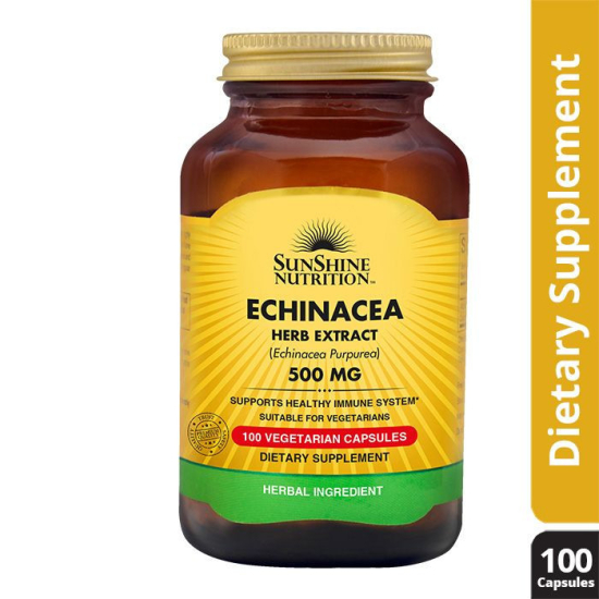 Sunshine Nutrition Echinacea 500 mg Vegetable 100 Capsules