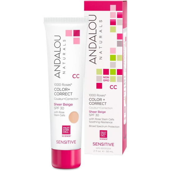 Andalou 1000 Roses CC (SPF 30) Color + Correct Sheer Tan 58 ml