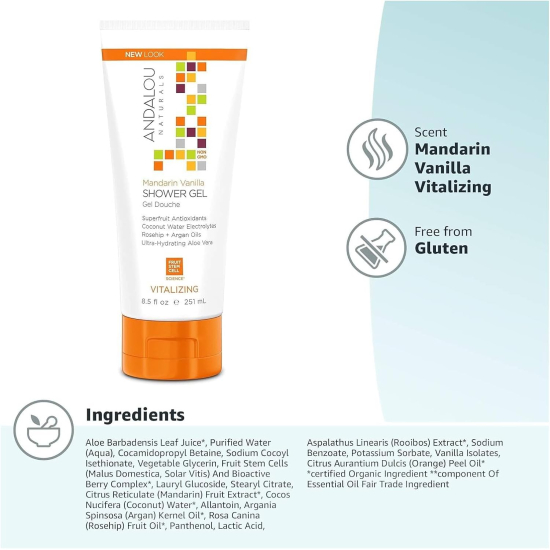 Andalou Mandarin Vanilla Vitalizing Gel 8.5 Oz