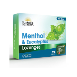 Sunshine Nutrition Menthol & Eucalyptus Lozenges Mint 24pcs Sunshine Nutrition Menthol & Eucalyptus Lozenges Mint 24pcs