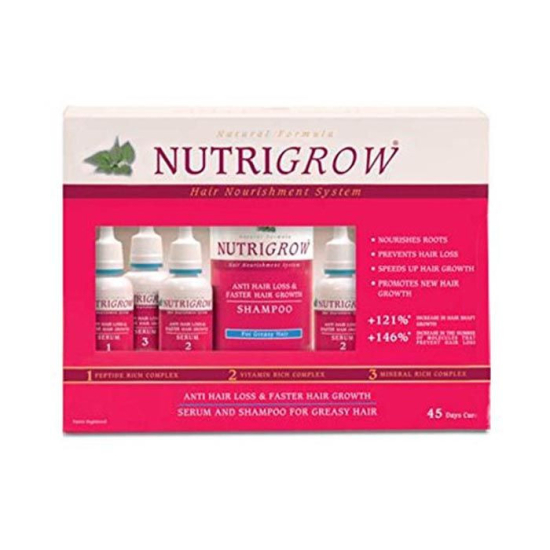 Nutrigrow Anti Hair Loss & Fast Hair Growth Shampoo + Serum-Gresyhair 300 + 180 ml