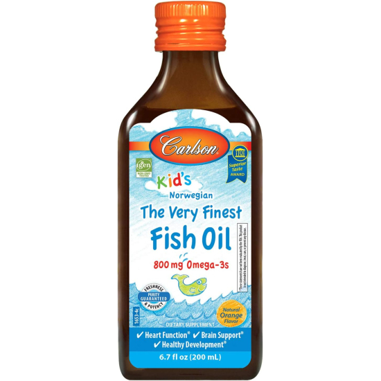 Carlson Kid's The Very Finest Fish Oil, Orange, Norwegian, 800 Mg Omega-3s, 200 ml