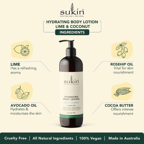 Sukin Hydrating Body Lotion Lime & Coconut 500 ml