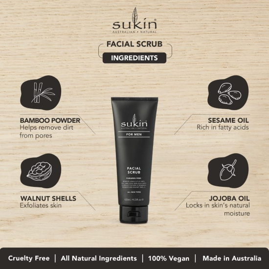 Sukin Mens Facial Scrub 125 ml