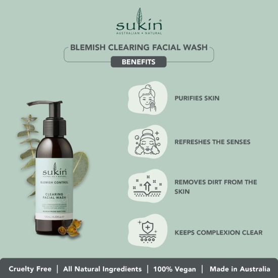 Sukin Blemish Control Clearing Facial Wash 125 ml