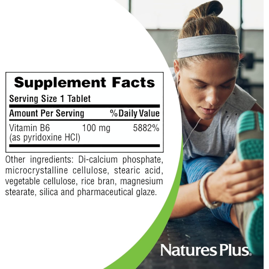 Natures Plus Vitamin B6 100 mg 90 Capsules