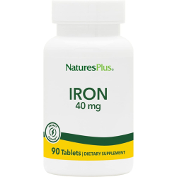 Natures Plus Iron 40 mg Biotron Amino Acid Chelate 90 Tablets