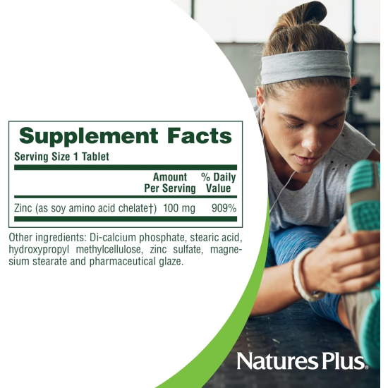 Natures Plus Mega Zinc 100 mg Sustained Release 90 Tablets