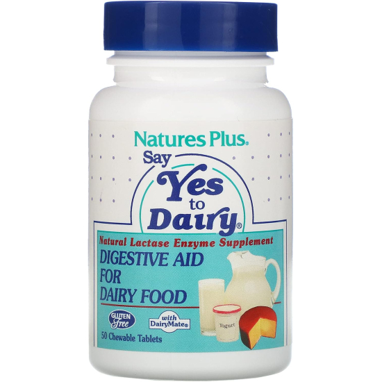 Natures Plus Say Yes To Dairy Natural Lactase Enzyme 50 Chewable Tablets