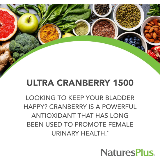 NaturesPlus, Herbal Actives Ultra Cranberry 1,500 mg, 30 Tablets