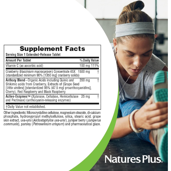 NaturesPlus, Herbal Actives Ultra Cranberry 1,500 mg, 30 Tablets
