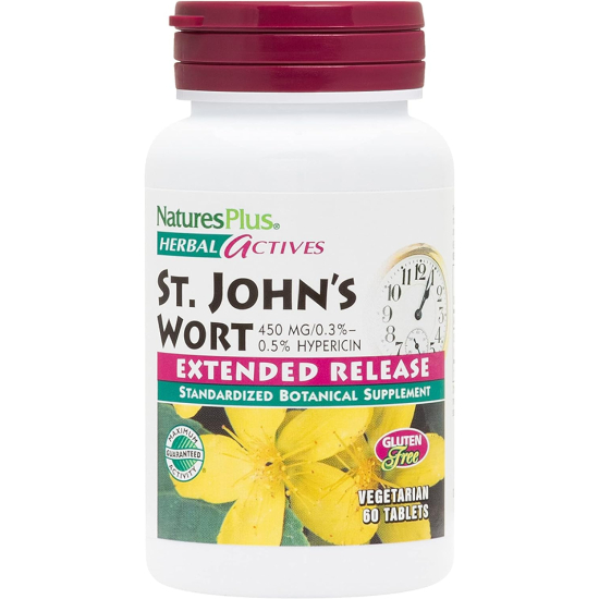 Natures Plus Herbal Actives St. Johns Wort 450 mg Hypericin 60 Capsules