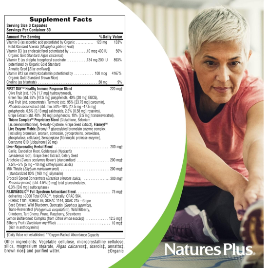 Natures Plus Age loss Liver Support 90 Vegetable Capsules 