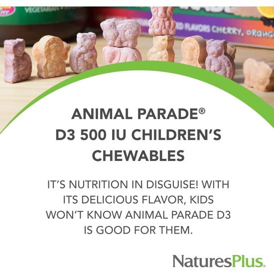 Natures Plus Animal Parade Vitamin D3 500 IU Chewable 90 Tablets