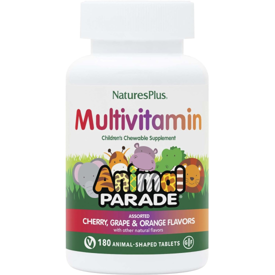 Natures Plus Animal Parade Assorted Cherry Orange & Grape 90 Tablets