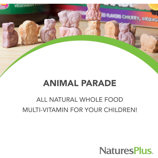 Natures Plus Animal Parade Children's Chewable Multi Vitamin & Minerals Watermelon 90 Tablets