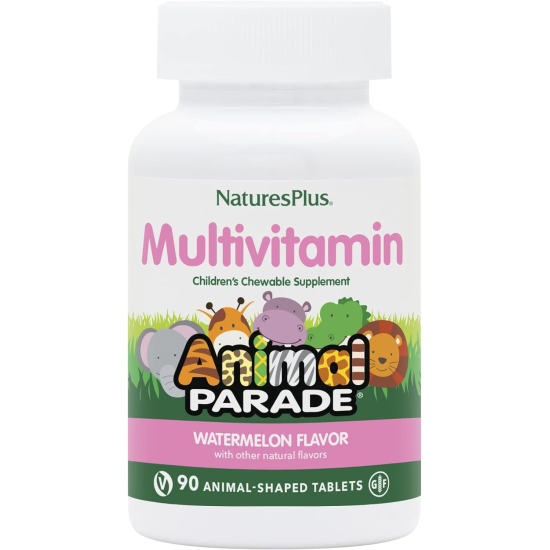 Natures Plus Animal Parade Children's Chewable Multi Vitamin & Minerals Watermelon 90 Tablets