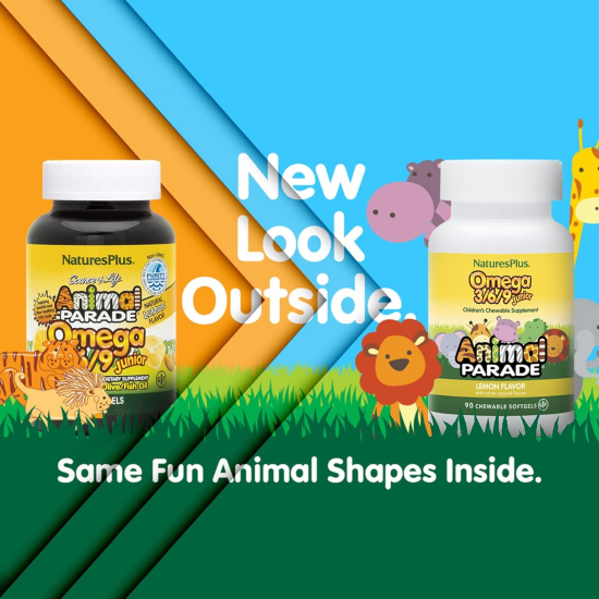 Natures Plus Animal Parade Omega 3 6 9 Junior 90 Softgels