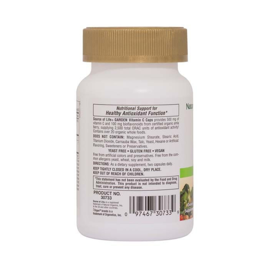 Natures Plus Source Of Life Garden Vitamin C 500 60 mg Vegan Capsules