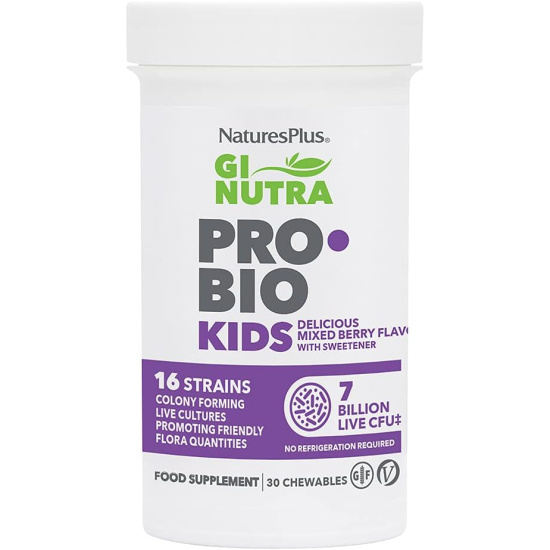 Natures Plus GI Natural Kids Probiotic 7 Billion CFU 30 Chewables