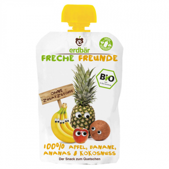 Freche Freunde Pouch Apple, Banana, Pineapple & Coconut 100g x 3pcs